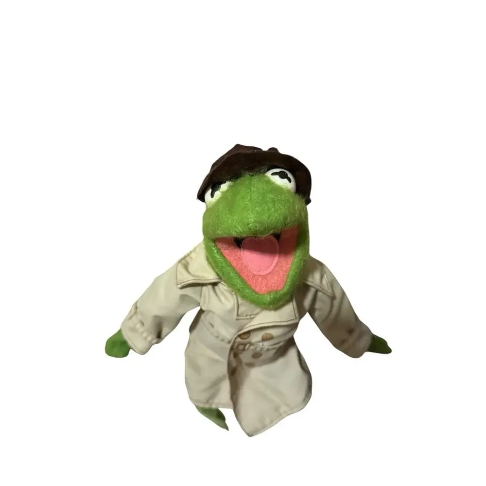 Vintage 1981 Fisher Price Kermit the Frog Dress Up Reporter Stuffed Doll Muppets